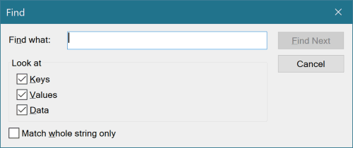 Searching the registry