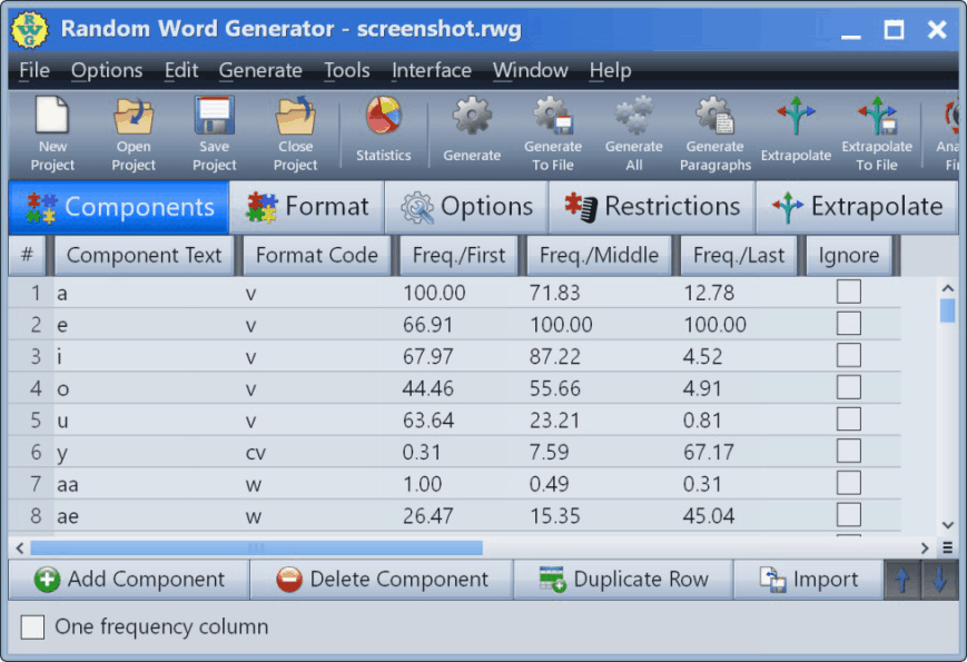 Screenshot of Random Word Generator